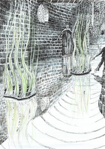 page29, The Castle in the Forest of Findhorn, 2006, (bläck på papper) av Vincent Alexander Booth