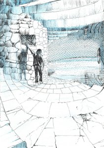 sida 39, Slottet i skogen Findhorn, 2006, (bläck på papper) av Vincent Alexander Booth