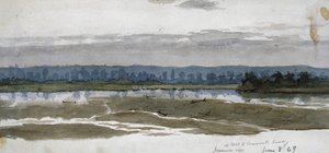 At Hotel, Fort Leavenworth, Kansas, Missouri River, 8 juni 1869 (akvarell)