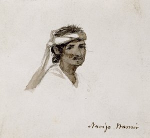 Navajo Warrior, 1869-1871 (akvarell)