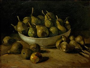 Stilleben med en jordskål och päron, 1885. av Vincent van Gogh