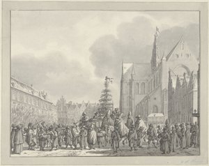 Fransmännens ankomst på Grote Markt i Haarlem, 1795
