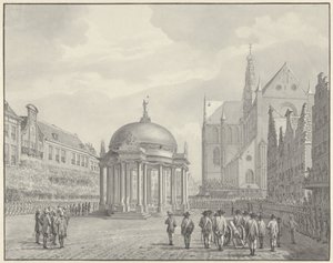 Insvärjande av regeringsbestämmelserna på Grote Markt i Haarlem, 5 september 1787