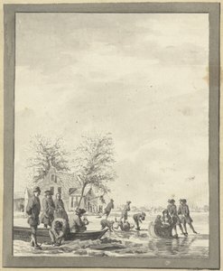 Isunderhållning på Buiten Spaarne nära Haarlem vid Herberg av Vincent Jansz. van der Vinne