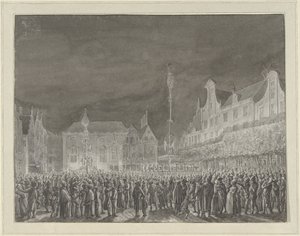 Firande av proklamationen av alliansen med Frankrike på Grote Markt i Haarlem, 1795