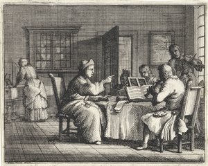 Musiklärare med elever av Vincent Laurensz. van der Vinne (II)
