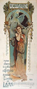 Affisch som reklamerar framförandet av en dikt "Messaline" tonsatt på Theatre de Monte Carlo 1898 (lito i färg) av Vincent Lorant Heilbronn