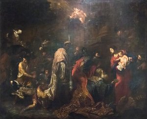 The Adoration of the Magi (olja på duk) av Vincent Malo
