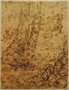 Träd med murgröna i sanatoriets trädgård av Vincent van Gogh