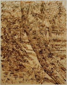 Träd med murgröna i sanatoriets trädgård av Vincent van Gogh