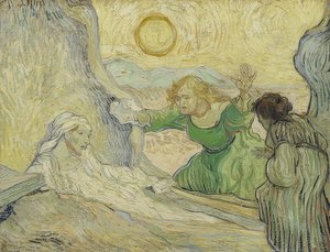 Lazarus uppvaknande (efter Rembrandt). Saint-Rémy-de-Provence, maj 1890 av Vincent van Gogh