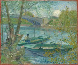 Fiske på våren, Pont de Clichy (Asnières) av Vincent van Gogh