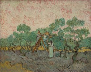 Kvinnor som skördar oliver. 1889 av Vincent van Gogh
