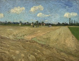 Plöjt fält (fåror). 1888 av Vincent van Gogh