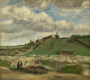 Montmartre kulle med stenbrott. Paris, juni-juli 1886 av Vincent van Gogh