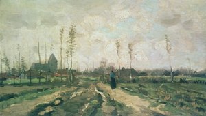 Landskap med kyrka och hus, Nuenen, 1885 av Vincent van Gogh