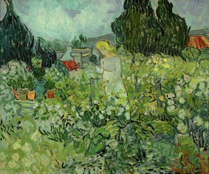 Mlle Gachet i sin trädgård i Auvers-sur-Oise ... (olja på duk) av Vincent van Gogh