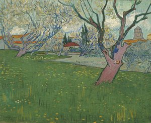 Blommande fruktträdgårdar, utsikt över Arles av Vincent van Gogh