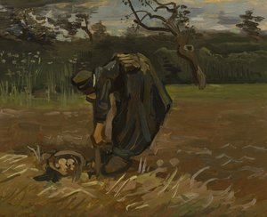 Bondekvinna gräver upp potatis av Vincent van Gogh