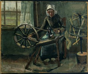 Bondkvinna slingrande spolar av Vincent van Gogh