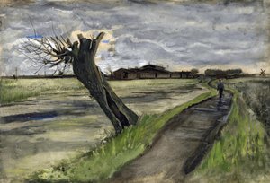 Pollard Willow (saule tetard) av Gogh, Vincent, van (1853-1890). Penna, akvarell, Gouache, bläck på papper, storlek: 38x55,8 av Vincent van Gogh