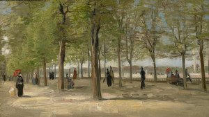 Promenad i Jardin du Luxembourg. 1886 av Vincent van Gogh
