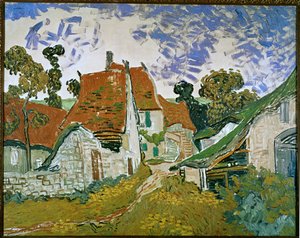 Rue a Auvers (olja på duk) av Vincent van Gogh