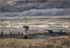 Havet vid Scheveningen par Gogh, Vincent, van (1853-1890). Olja på duk, storlek: 34,5x61 av Vincent van Gogh