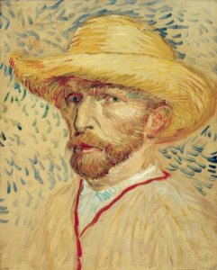 Självporträtt med stråhatt och målarrock av Vincent van Gogh