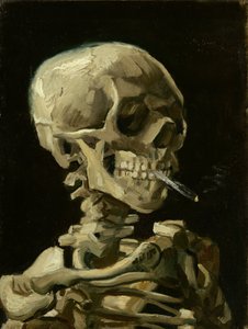Skalle av ett skelett med brinnande cigarett, ca 1886 (olja på duk) av Vincent van Gogh