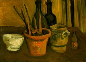 Stilleben av penslar i en blomkruka av Vincent van Gogh
