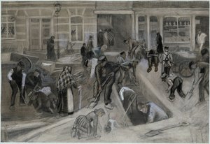 Vägarbetare vid utgrävning av ett trappschakt av Vincent van Gogh