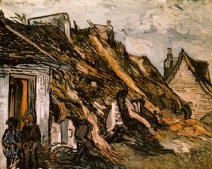 Halmtäckta hyddor i Chaponval av Vincent van Gogh