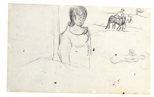 Studier av kvinna och bondelandskap av Vincent van Gogh