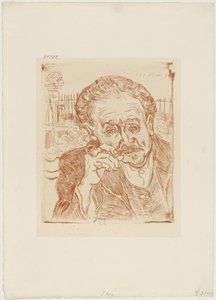 The Man with the Pipe (Porträtt av Dr. Paul Gachet), ca 1890-1909 (etsning på papper) av Vincent van Gogh