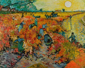 Den röda vingården / Röda vingården i Arles (Montmajour) av Vincent van Gogh