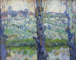 Utsikt över Arles, blommande fruktträdgårdar av Vincent van Gogh