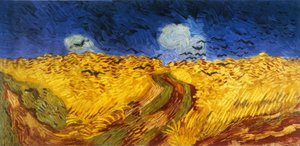 Vetefält med korpar av Vincent van Gogh