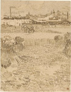 Arles. View from the Wheatfields (1888) av Vincent van Gogh
