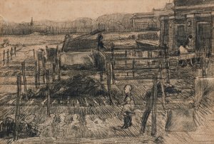 Back yards with two figures (1882) av Vincent van Gogh