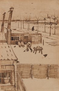 View from the window of Vincents studio in winter I (1883) av Vincent van Gogh