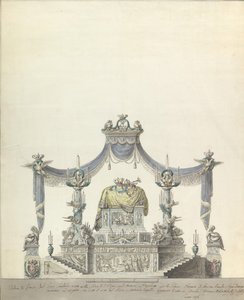 Katafalken för kejsarinnan Katarina den stora av Ryssland sidohöjd., 1796.