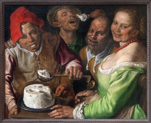 Ricotta Eaters, målning av Vincenzo Campi (1536-1591). Fotografi, KIM Youngtae, Lyon, Musee des Beaux Arts de Lyon.
