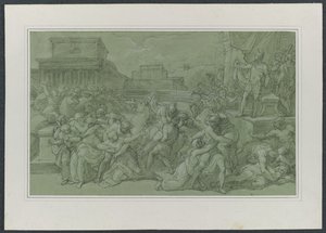 Sabinernas våldtäkt, ca. 1820. av Vincenzo Camuccini