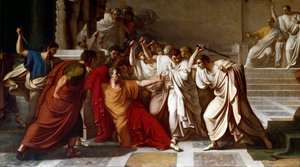 Julius Caesars död, detalj