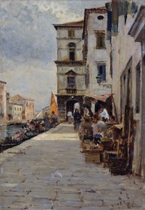 Marknad i Chioggia av Vincenzo Caprile