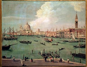 Utsikt över Sankt Markus bassäng, Venedig, med basilikan Santa Maria della Salute i bakgrunden Målning av Vincenzo Chilone (1758-1839) Dim 100x135 cm Venedig, Museo Correr, n 151