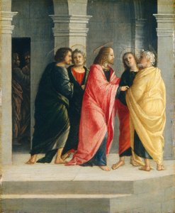 Kristus instruerar Petrus och Johannes att förbereda sig för påsken, 1504. av Vincenzo Civerchio
