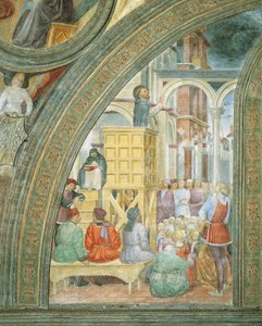 Molnets mirakel, detalj från Stories of Saint Peter Martyr, av Vincenzo Foppa