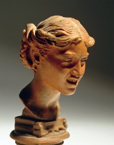 Kvinnohuvud från Capri, av Vincenzo Gemito (1852-1929), rött vax av Vincenzo Gemito